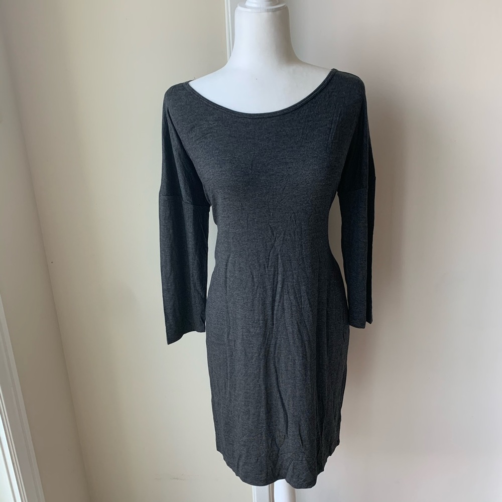 NEW Cozy Gray Long Sleeve Dress L